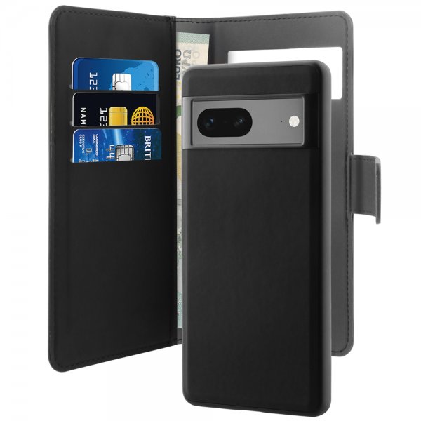 Puro Google Pixel 7 Etui Wallet Detachable 2 in 1 Svart