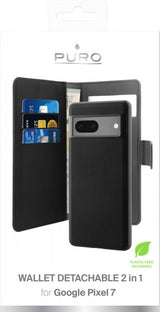 Puro Google Pixel 7 Etui Wallet Detachable 2 in 1 Svart