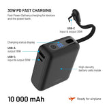 Fixed Zen 10 Loop Powerbank med innebygd USB-C kabel 30W