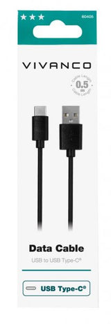 Vivanco Kabel Data Cable USB-A/USB-C 0.5m Svart