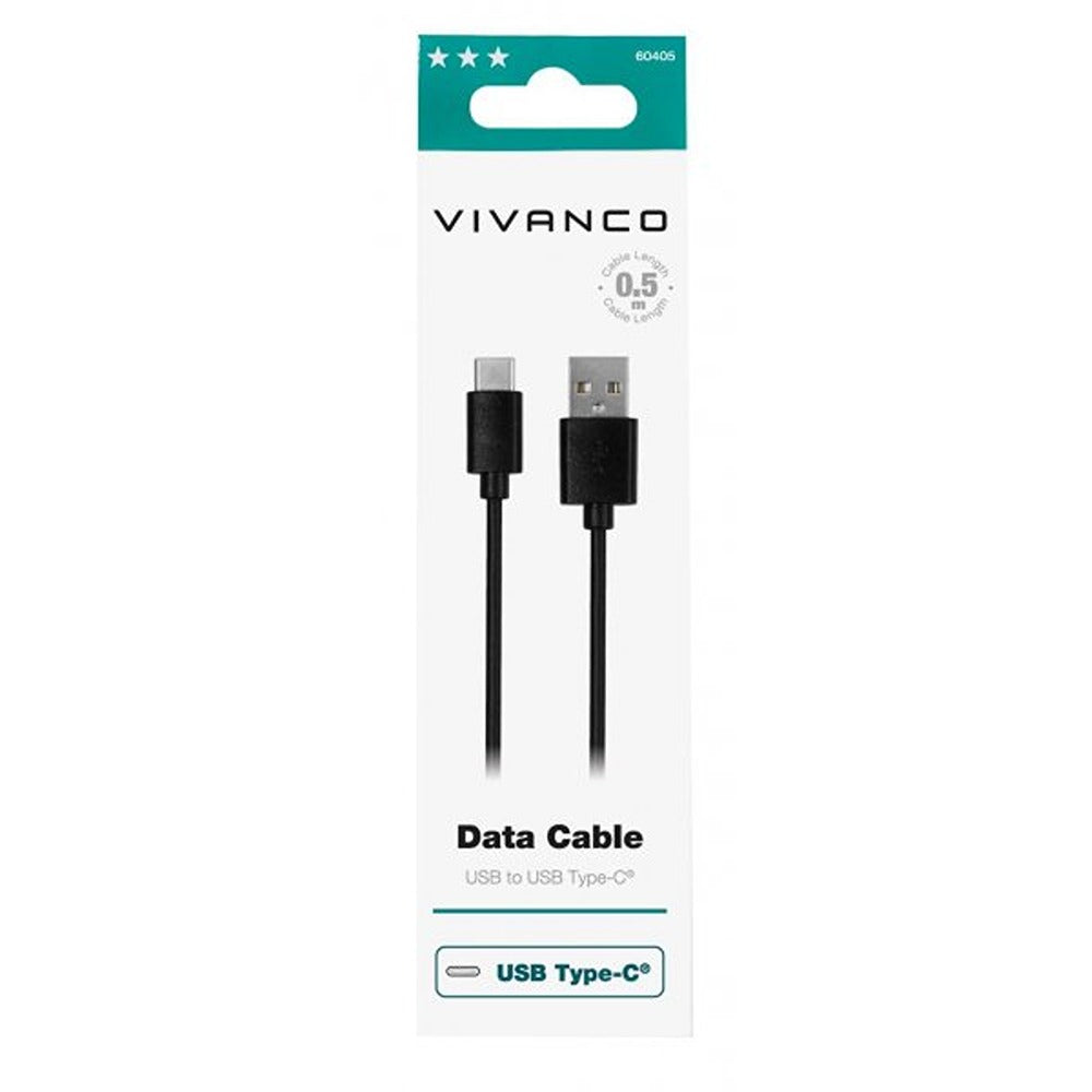 Vivanco Kabel Data Cable USB-A/USB-C 0.5m Svart