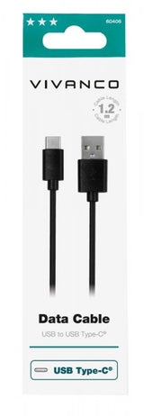 Vivanco Kabel Data Cable USB-A/USB-C 1.2m Svart