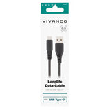 Vivanco Kabel Longlife Braided USB-A/USB-C 2.5m Svart