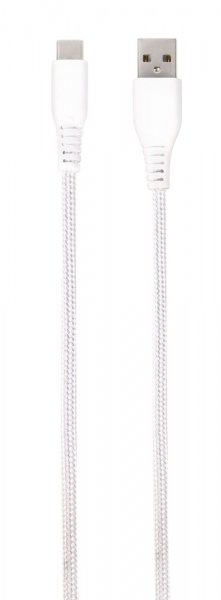 Vivanco Kabel Longlife Braided USB-A/USB-C 2.5m Hvit