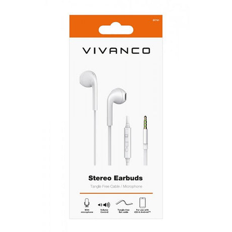 Vivanco Hodetelefoner Stereo Earbuds 3.5mm Hvit
