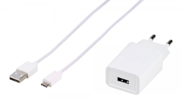 Vivanco Lader med Kabel Adaptive Fast Charger Set USB-C 15W 1m Hvit