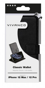 Vivanco iPhone 12/iPhone 12 Pro Etui Classic Wallet Svart