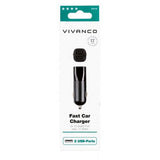 Vivanco Mobillader til bil Fast Car Charger 2xUSB-A 17W Svart