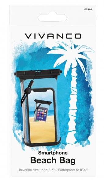 Vivanco 6.7" Smarttelefon Strandveske Vanntett Etui IPX8 Svart