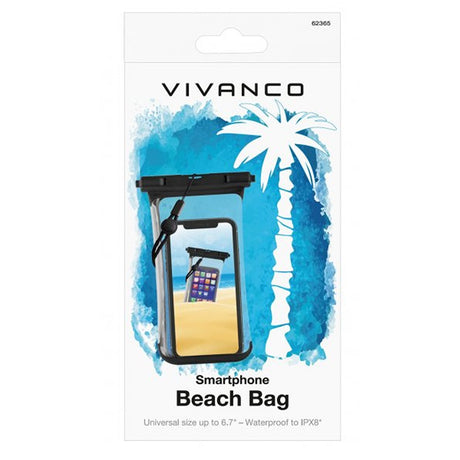 Vivanco 6.7" Smarttelefon Strandveske Vanntett Etui IPX8 Svart