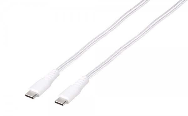 Vivanco Kabel Longlife Braided USB-C/USB-C 0.5m Hvit