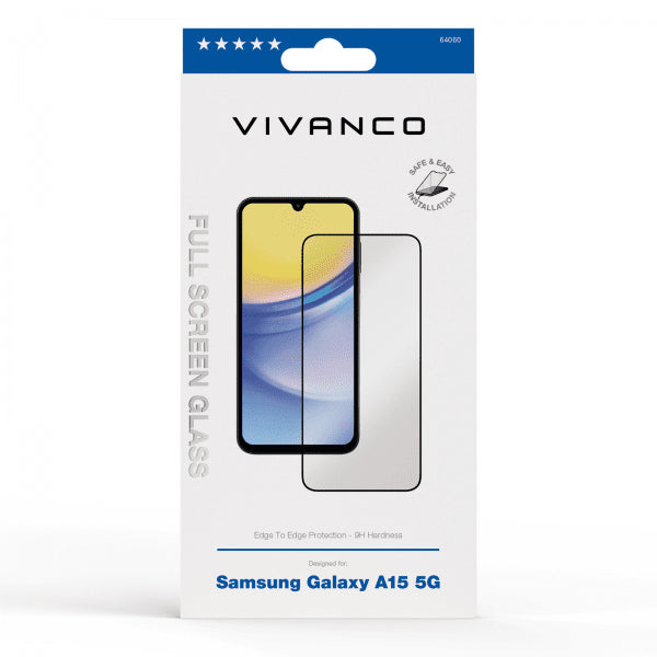 Vivanco Samsung Galaxy A15 Skjermbeskytter Full Screen