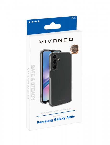 Vivanco Samsung Galaxy A05s Deksel Safe & Steady Transparent