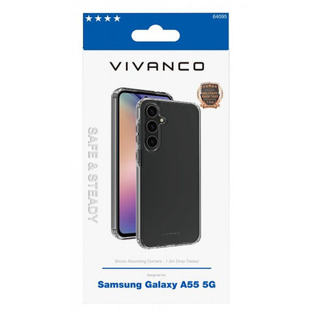 Vivanco Samsung Galaxy A55 Deksel Safe & Steady Transparent