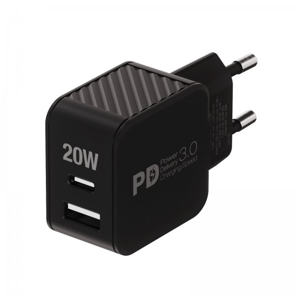Vivanco Lader 20W Dual Super Fast PD Charger Svart