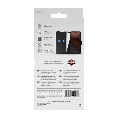 X2O Honor 600 Smart Etui Classic Wallet Svart