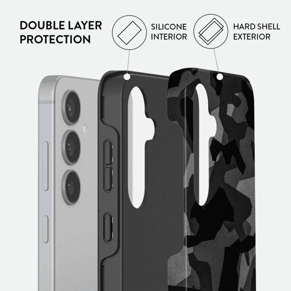 Burga Samsung Galaxy S24 FE Deksel Tough Night Black Camo