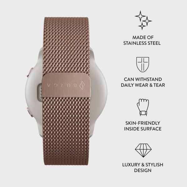 Burga Samsung Galaxy Watch 22mm Armbånd Metal Mesh Rosegull