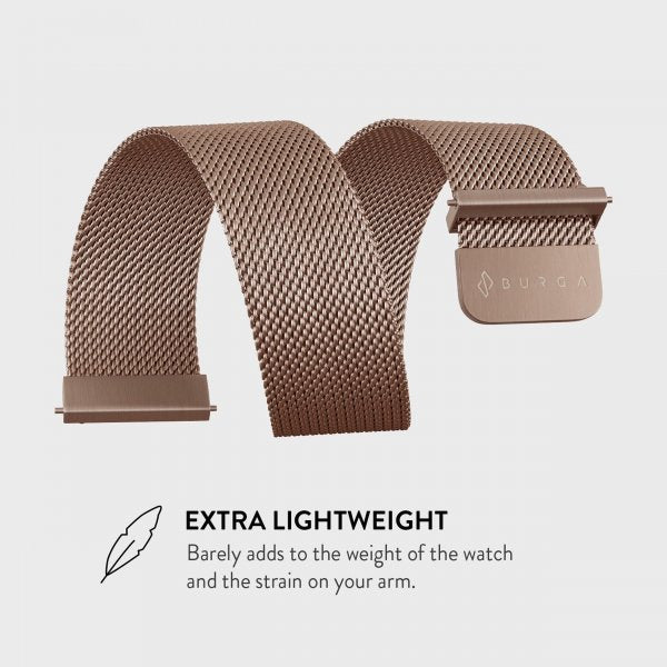 Burga Samsung Galaxy Watch 22mm Armbånd Metal Mesh Rosegull
