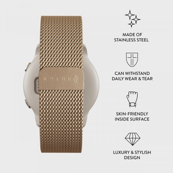 Burga Samsung Galaxy Watch 22mm Armbånd Metal Mesh Gull