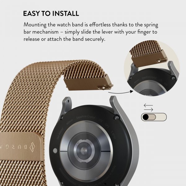 Burga Samsung Galaxy Watch 20mm Armbånd Metal Mesh Gull