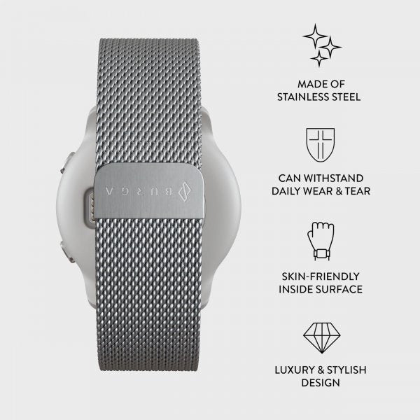Burga Samsung Galaxy Watch 20mm Armbånd Metal Mesh Sølv