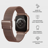 Burga Apple Watch 44/45/46mm/Ultra 49mm Armbånd Mesh Elegance Rosegull