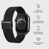 Burga Apple Watch 38/40/41/42mm Armbånd Mesh Elegance Svart