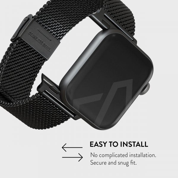 Burga Apple Watch 38/40/41/42mm Armbånd Mesh Elegance Svart