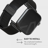 Burga Apple Watch 38/40/41/42mm Armbånd Mesh Elegance Svart
