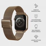 Burga Apple Watch 38/40/41/42mm Armbånd Mesh Elegance Gull