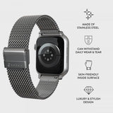 Burga Apple Watch 44/45/46mm/Ultra 49mm Armbånd Mesh Elegance Sølv