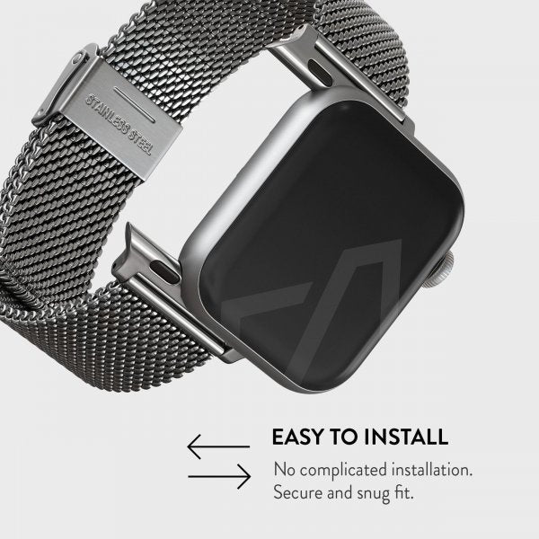 Burga Apple Watch 44/45/46mm/Ultra 49mm Armbånd Mesh Elegance Sølv