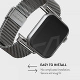 Burga Apple Watch 44/45/46mm/Ultra 49mm Armbånd Mesh Elegance Sølv