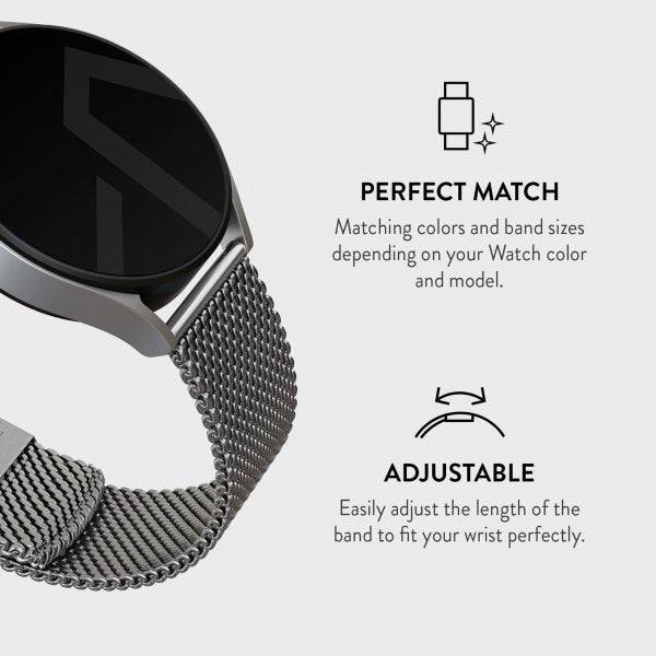 Burga Samsung Galaxy Watch 22mm Armbånd Mesh Elegance Sølv