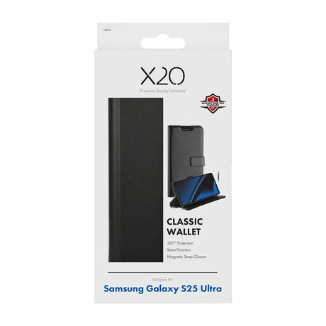X2O Samsung Galaxy S25 Ultra Etui Classic Wallet Svart