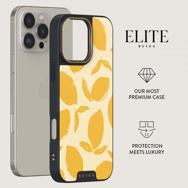 Burga iPhone 14 Deksel Elite Dark MagSafe Lemon Tart
