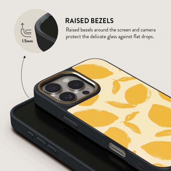 Burga iPhone 15 Pro Deksel Elite Dark MagSafe Lemon Tart
