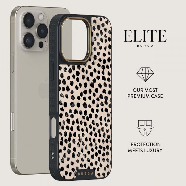 Burga iPhone 15 Pro Deksel Elite Dark MagSafe Almond Latte