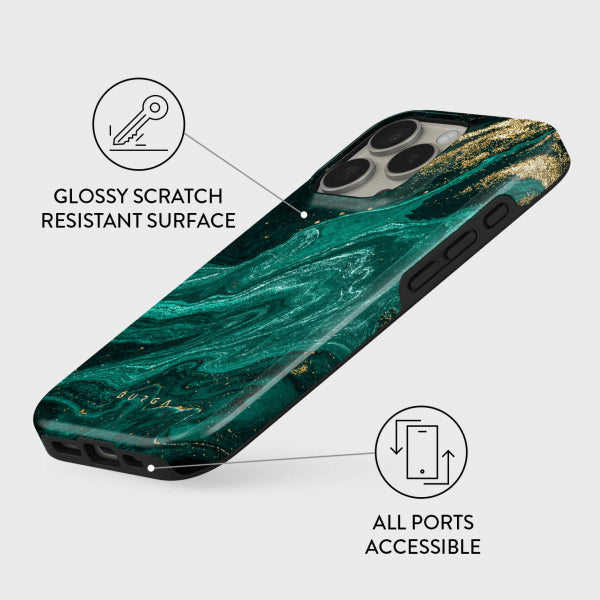 Burga iPhone 15 Pro Deksel Tough MagSafe Emerald Pool