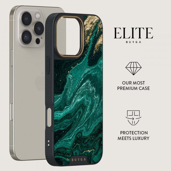 Burga iPhone 16 Pro Deksel Elite Dark MagSafe Emerald Pool