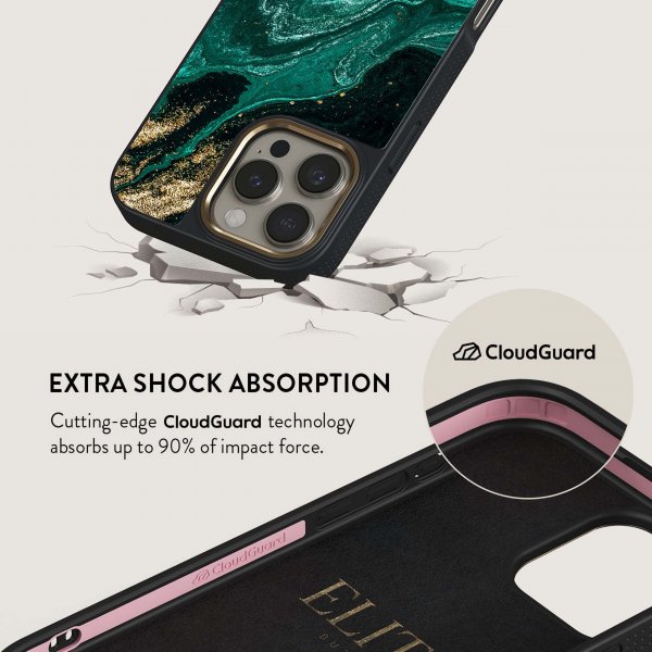 Burga iPhone 14 Deksel Elite Dark MagSafe Emerald Pool
