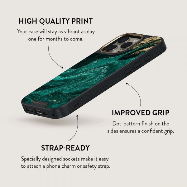 Burga iPhone 16 Deksel Elite Dark MagSafe Emerald Pool