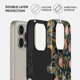 Burga iPhone 15 Deksel Tough Bloomy Garden