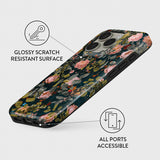 Burga iPhone 15 Plus Deksel Tough MagSafe Bloomy Garden