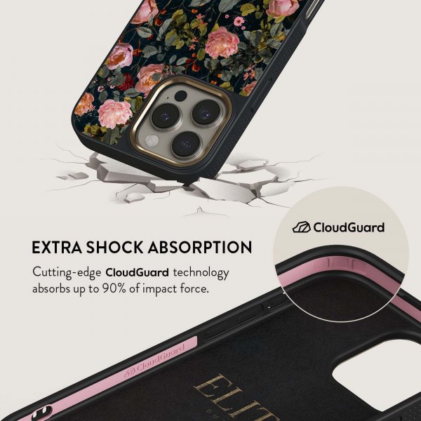 Burga iPhone 16 Plus Deksel Elite Dark MagSafe Bloomy Garden
