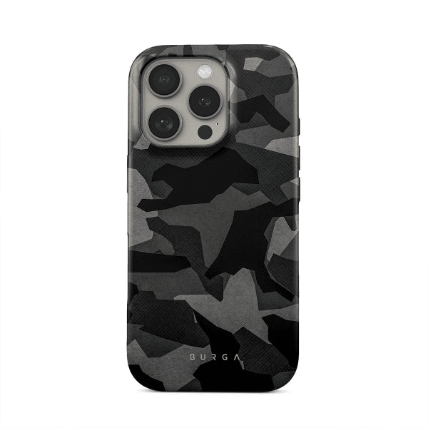 Burga iPhone 15 Deksel Tough Night Black Camo