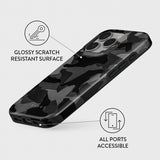 Burga iPhone 15 Plus Deksel Tough MagSafe Night Black Camo