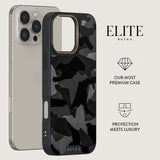 Burga iPhone 16 Deksel Elite Dark MagSafe Night Black Camo