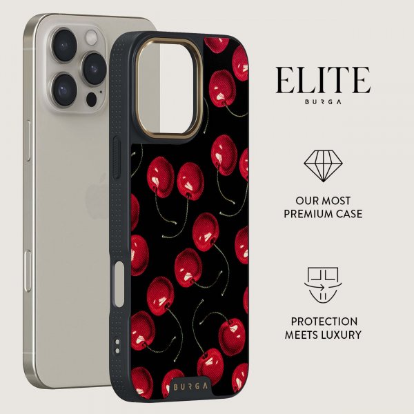Burga iPhone 15 Deksel Elite Dark MagSafe Cherrybomb